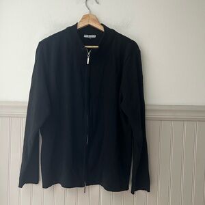 Y2K Doc & Amelia Medium Black Zip-Up Cardigan Sweater